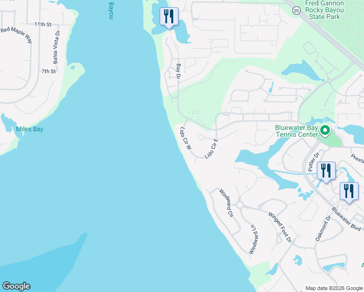 map of restaurants, bars, coffee shops, grocery stores, and more near 931 Lido Circle West in Niceville