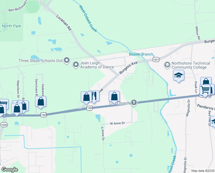 map of restaurants, bars, coffee shops, grocery stores, and more near 30140 Propane Alley in Walker