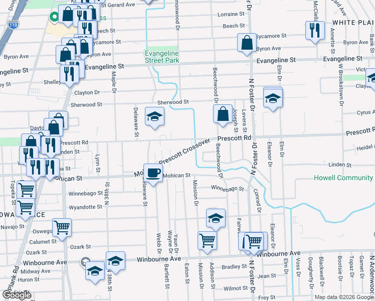 map of restaurants, bars, coffee shops, grocery stores, and more near 933 West Tams Drive in Baton Rouge