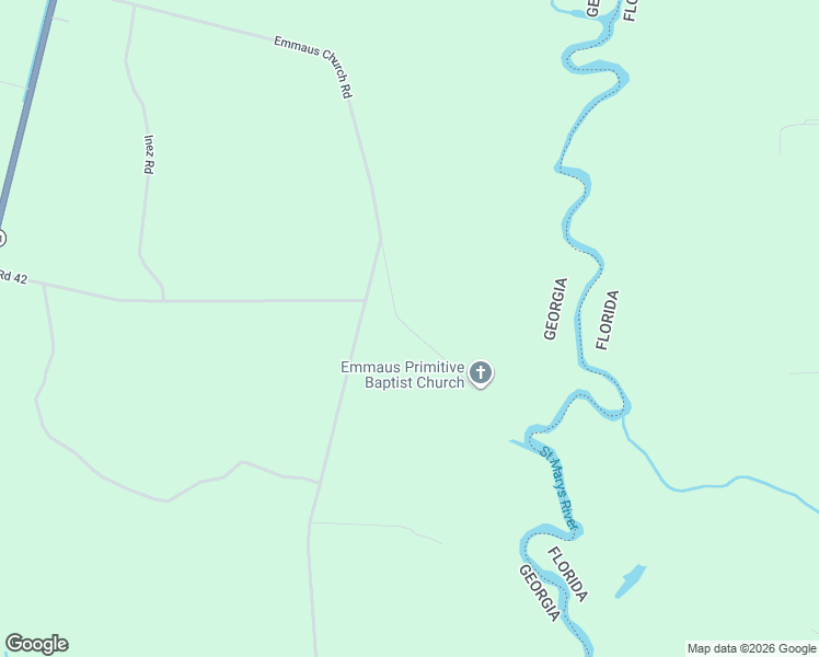 map of restaurants, bars, coffee shops, grocery stores, and more near Amish Church Road in Charlton County