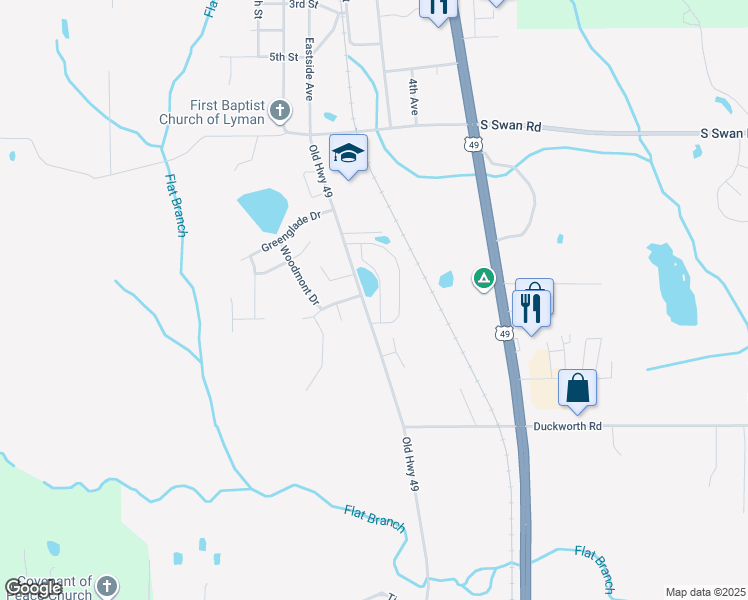 map of restaurants, bars, coffee shops, grocery stores, and more near Anandale Circle in Gulfport