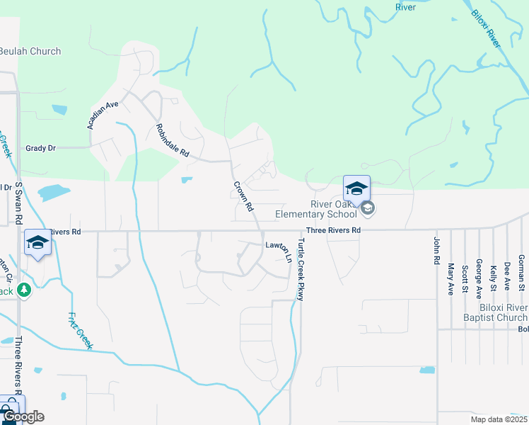 map of restaurants, bars, coffee shops, grocery stores, and more near 14000-14038 Crown Rd in Gulfport