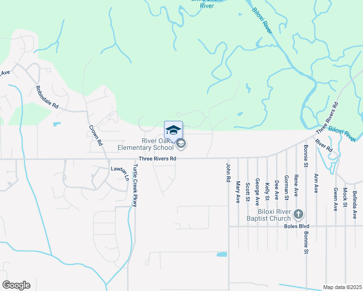 map of restaurants, bars, coffee shops, grocery stores, and more near 14111 Three Rivers Road in Gulfport