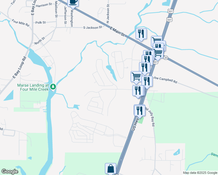map of restaurants, bars, coffee shops, grocery stores, and more near 823 Marquis Way in Freeport
