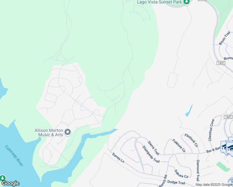 map of restaurants, bars, coffee shops, grocery stores, and more near 8200 Cannon Court in Lago Vista