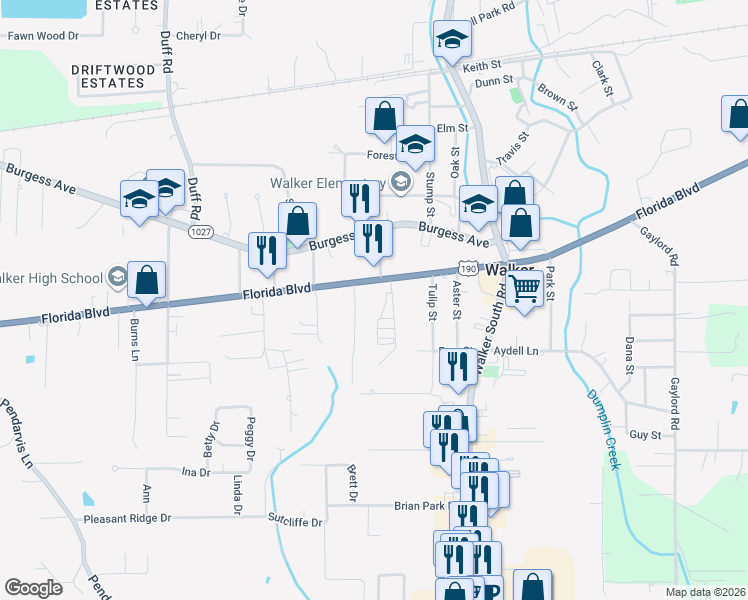 map of restaurants, bars, coffee shops, grocery stores, and more near 30460 Staffordshire Court in Walker