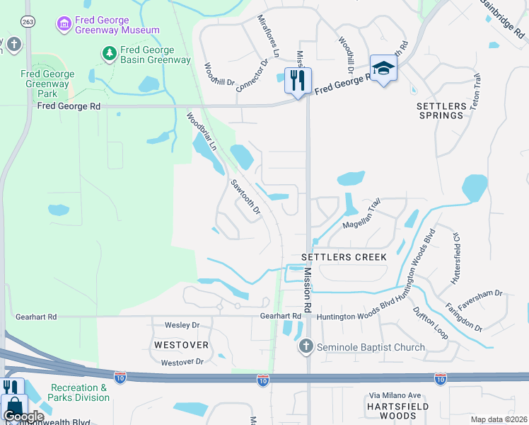 map of restaurants, bars, coffee shops, grocery stores, and more near 3962 Remer Court in Tallahassee