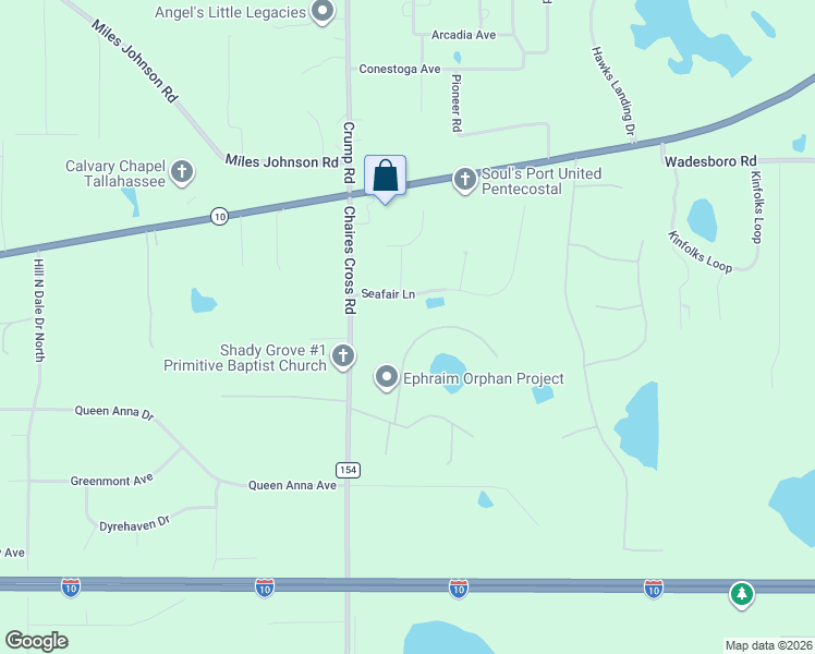 map of restaurants, bars, coffee shops, grocery stores, and more near 2500 Lakefair Drive in Tallahassee