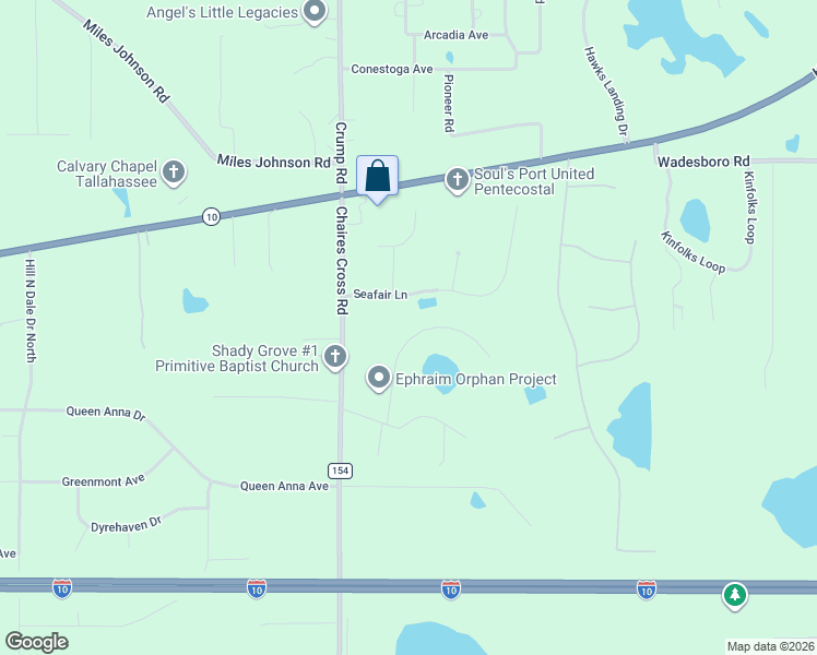 map of restaurants, bars, coffee shops, grocery stores, and more near 2500 Lakefair Drive in Tallahassee