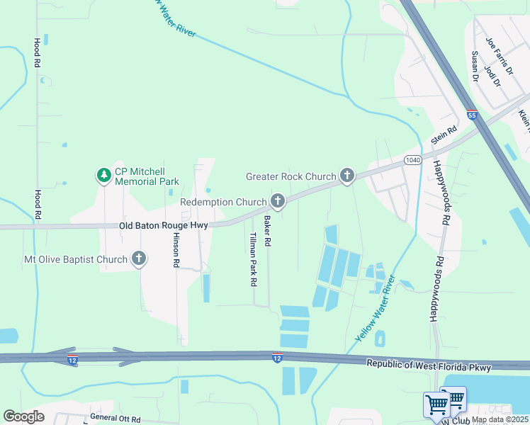 map of restaurants, bars, coffee shops, grocery stores, and more near 13163 Old Baton Rouge Highway in Hammond