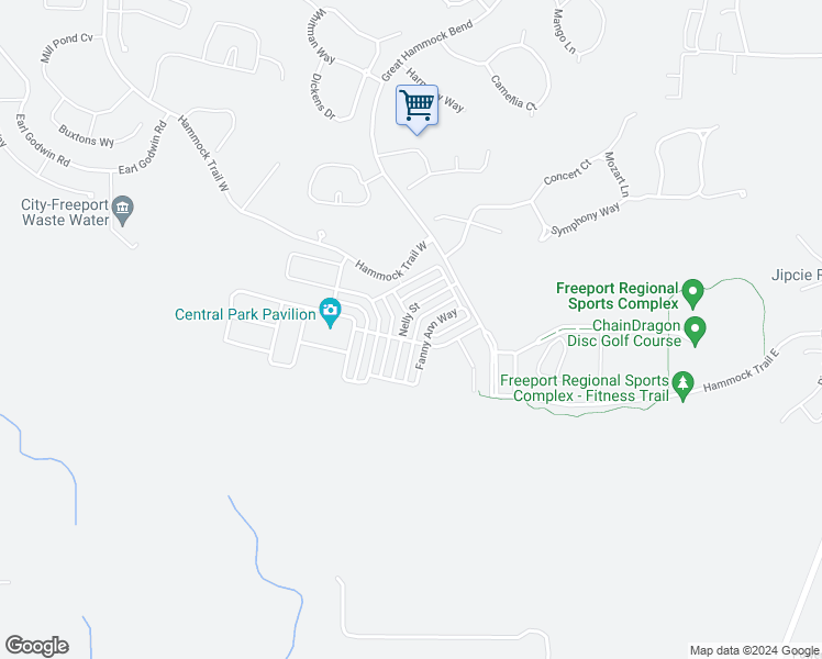 map of restaurants, bars, coffee shops, grocery stores, and more near 153 Nelly Street in Freeport