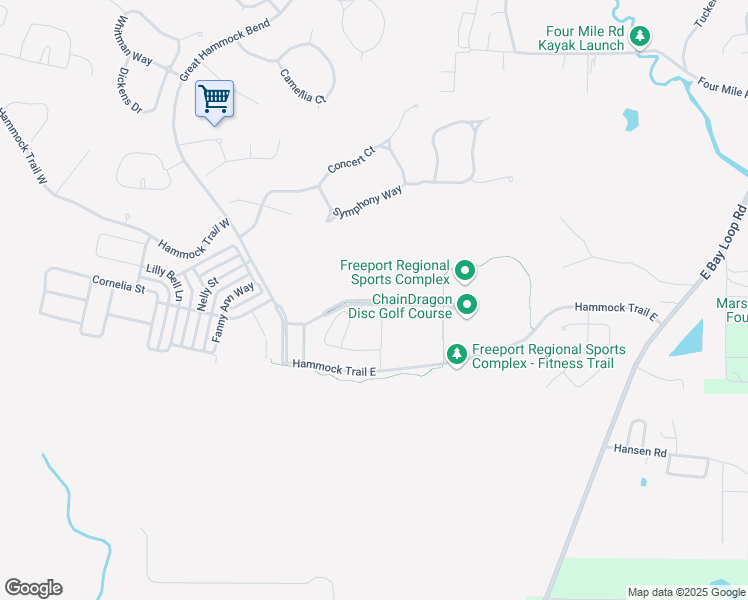 map of restaurants, bars, coffee shops, grocery stores, and more near Victory Boulevard in Freeport