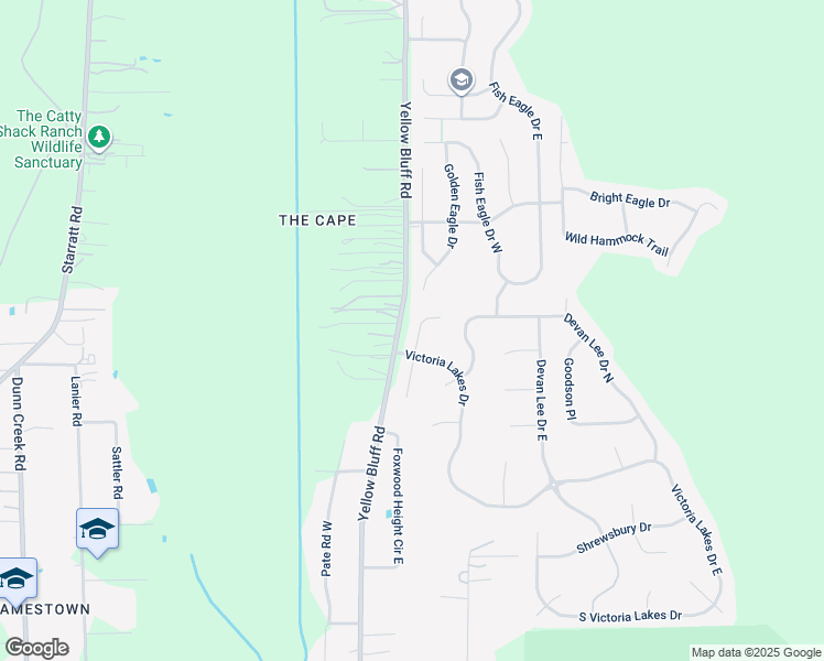 map of restaurants, bars, coffee shops, grocery stores, and more near 13724 Chipperfield Lane in Jacksonville