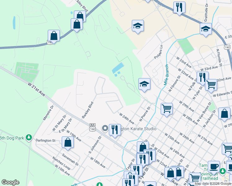 map of restaurants, bars, coffee shops, grocery stores, and more near 843 Woodsprings Court in Covington