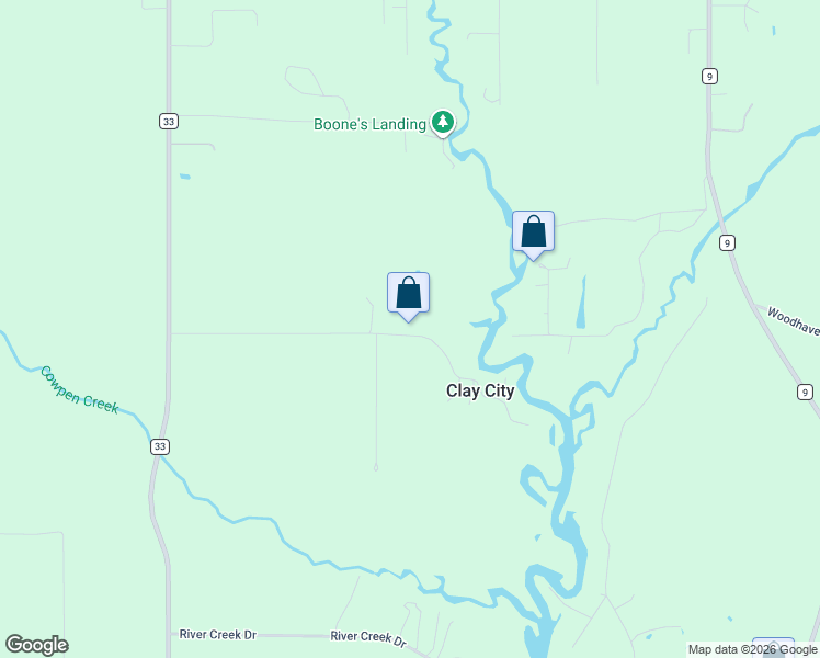 map of restaurants, bars, coffee shops, grocery stores, and more near 12575 Clay City Road in Fairhope