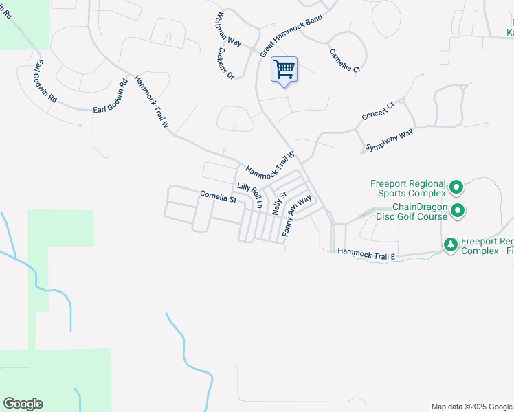 map of restaurants, bars, coffee shops, grocery stores, and more near 23 Lilly Bell Lane in Freeport