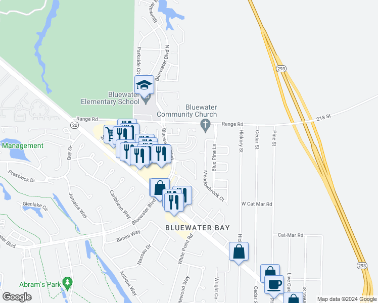 map of restaurants, bars, coffee shops, grocery stores, and more near 229 Parkwood Circle in Niceville