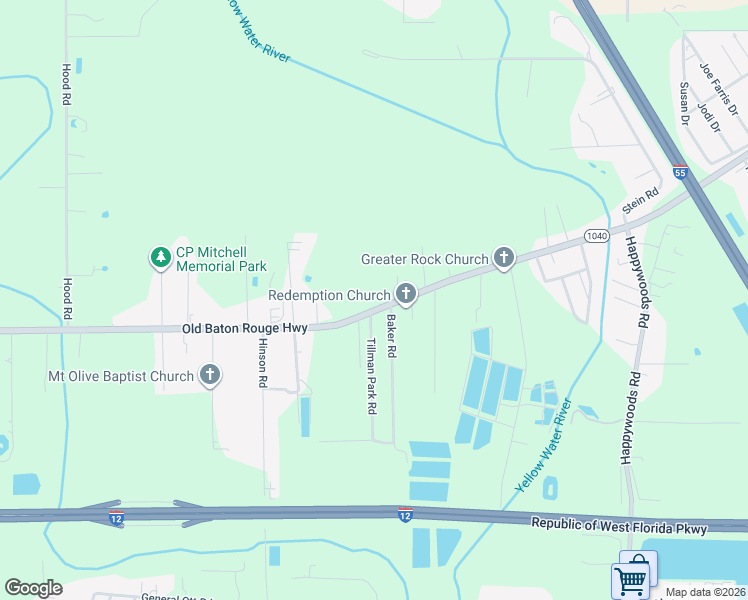 map of restaurants, bars, coffee shops, grocery stores, and more near 13163 Old Baton Rouge Highway in Hammond