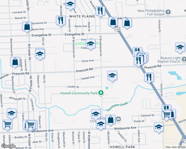 map of restaurants, bars, coffee shops, grocery stores, and more near 6049 Heidel Avenue in Baton Rouge