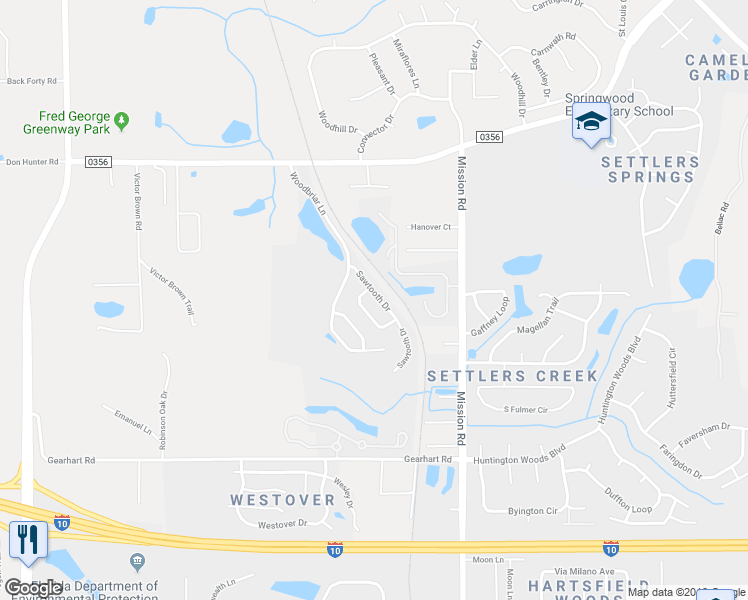map of restaurants, bars, coffee shops, grocery stores, and more near 3314 Sawtooth Drive in Tallahassee