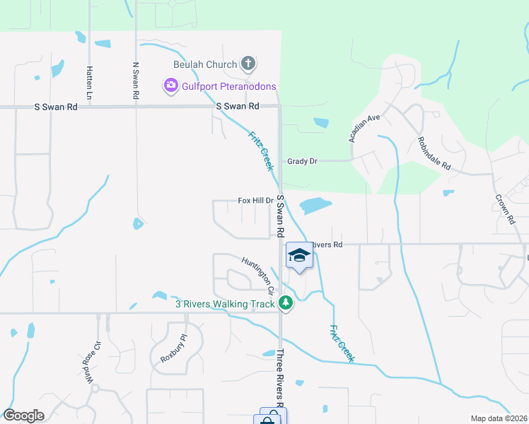 map of restaurants, bars, coffee shops, grocery stores, and more near 13731 Fox Hill Drive in Gulfport