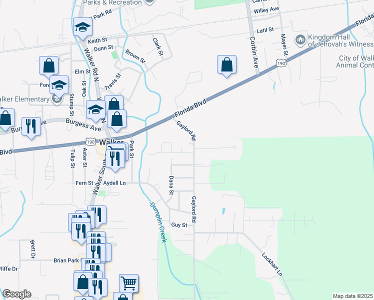 map of restaurants, bars, coffee shops, grocery stores, and more near 13927 Achord Lane in Walker