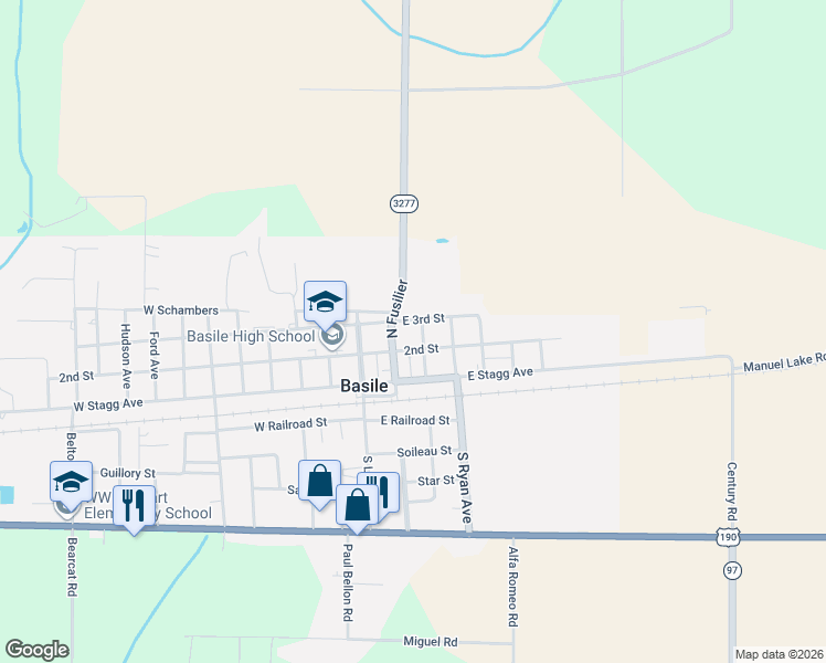 map of restaurants, bars, coffee shops, grocery stores, and more near 1518-1532 North Berwick Avenue in Basile