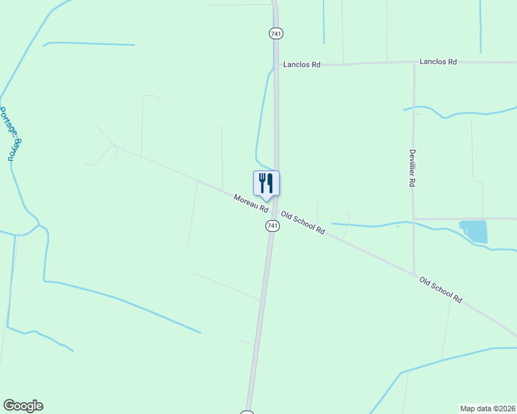 map of restaurants, bars, coffee shops, grocery stores, and more near 190 Moreau Road in Arnaudville