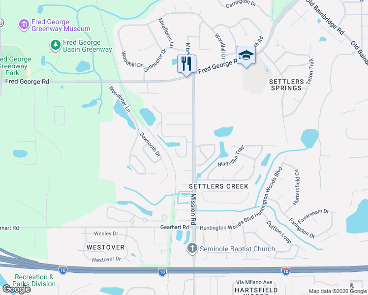 map of restaurants, bars, coffee shops, grocery stores, and more near 4080 Remer Court in Tallahassee