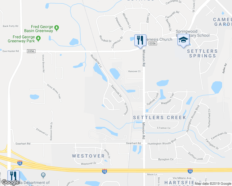 map of restaurants, bars, coffee shops, grocery stores, and more near 3309 Sawtooth Drive in Tallahassee