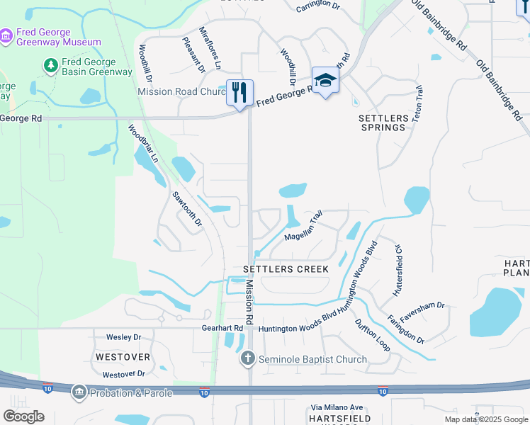 map of restaurants, bars, coffee shops, grocery stores, and more near 3981 Gaffney Loop in Tallahassee