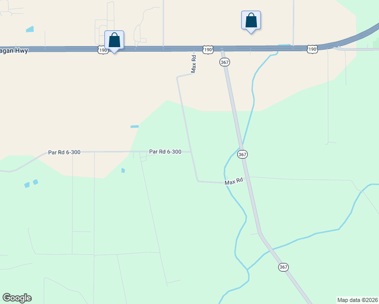 map of restaurants, bars, coffee shops, grocery stores, and more near Par Road 6-265 in Eunice