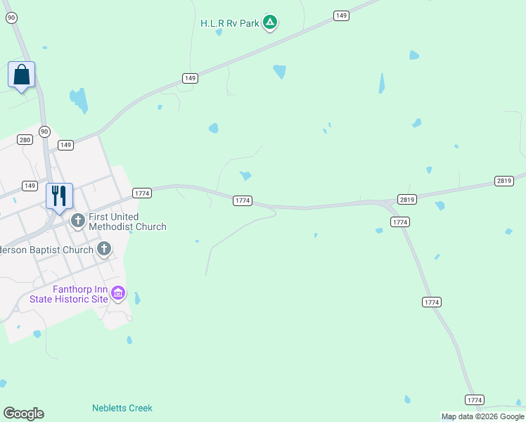 map of restaurants, bars, coffee shops, grocery stores, and more near 1108-1598 Farm to Market 1774 in Anderson