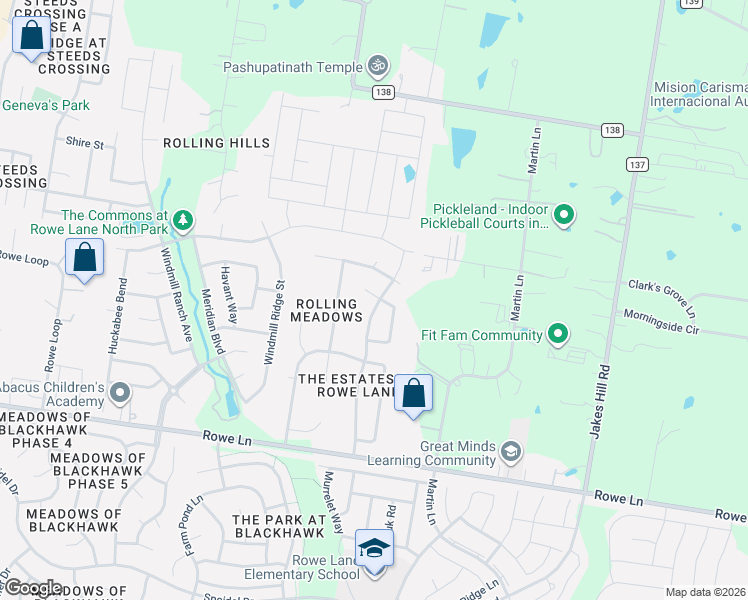map of restaurants, bars, coffee shops, grocery stores, and more near 21020 Penny Royal Drive in Pflugerville