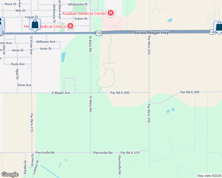 map of restaurants, bars, coffee shops, grocery stores, and more near 333 La Rue De Cour in Eunice