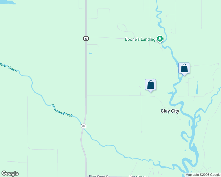 map of restaurants, bars, coffee shops, grocery stores, and more near 12261 Clay City Road in Fairhope