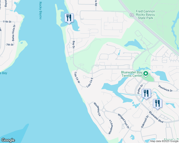 map of restaurants, bars, coffee shops, grocery stores, and more near 200 Capri Cove West in Niceville