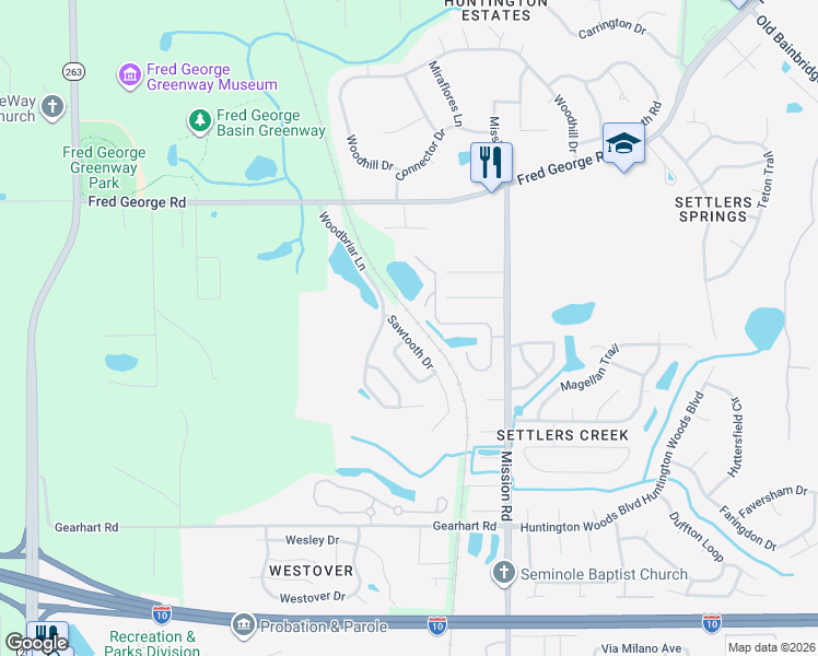 map of restaurants, bars, coffee shops, grocery stores, and more near 3309 Sawtooth Drive in Tallahassee