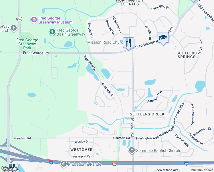 map of restaurants, bars, coffee shops, grocery stores, and more near 3309 Sawtooth Drive in Tallahassee