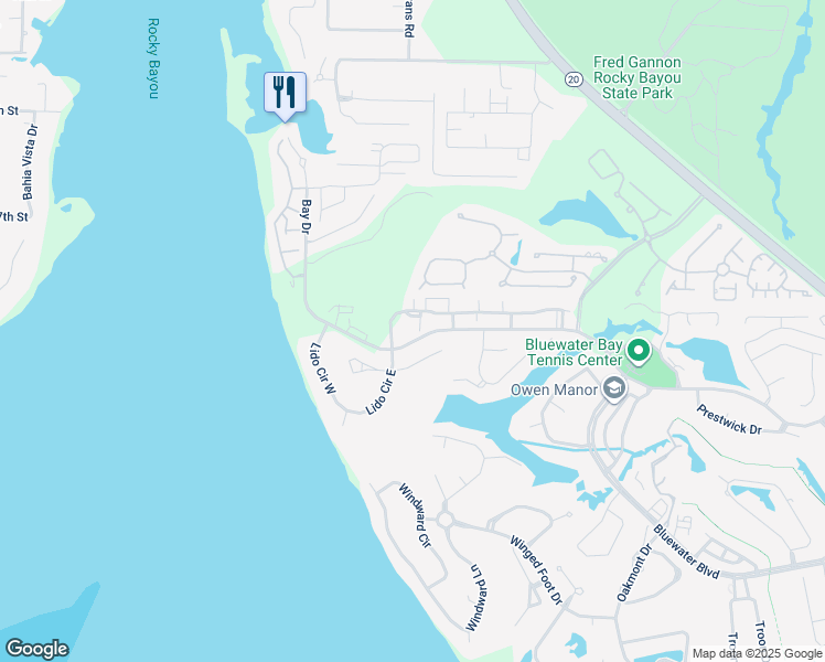 map of restaurants, bars, coffee shops, grocery stores, and more near 1000 Bay Drive in Niceville