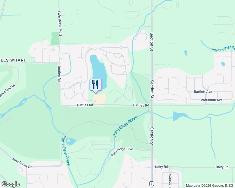 map of restaurants, bars, coffee shops, grocery stores, and more near 18321 Artesian Spring Drive in Fairhope