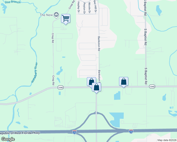 map of restaurants, bars, coffee shops, grocery stores, and more near 11223 Avila Drive in Hammond