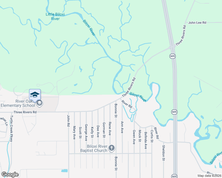map of restaurants, bars, coffee shops, grocery stores, and more near 3 River Road in Gulfport