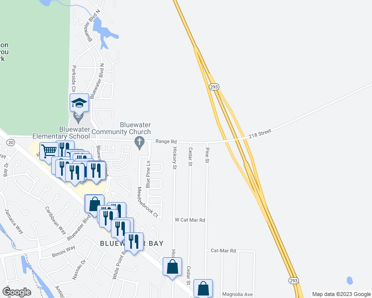 map of restaurants, bars, coffee shops, grocery stores, and more near 1594 Cedar Street in Niceville