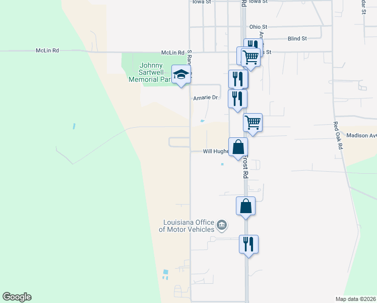 map of restaurants, bars, coffee shops, grocery stores, and more near 29077 South Range Road in Livingston