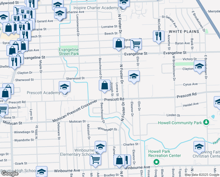 map of restaurants, bars, coffee shops, grocery stores, and more near 4235 Joseph Street in Baton Rouge