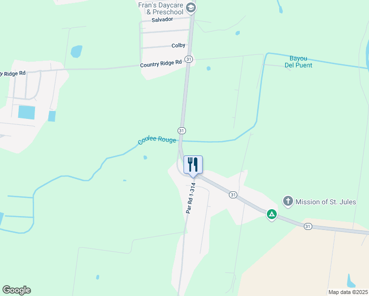 map of restaurants, bars, coffee shops, grocery stores, and more near 4314 Louisiana 31 in Opelousas
