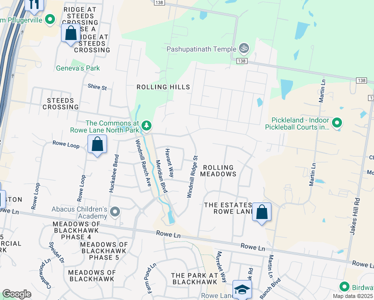 map of restaurants, bars, coffee shops, grocery stores, and more near 2713 Sixpence Lane in Pflugerville