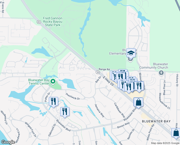map of restaurants, bars, coffee shops, grocery stores, and more near 506 Garden Oaks Cove in Niceville