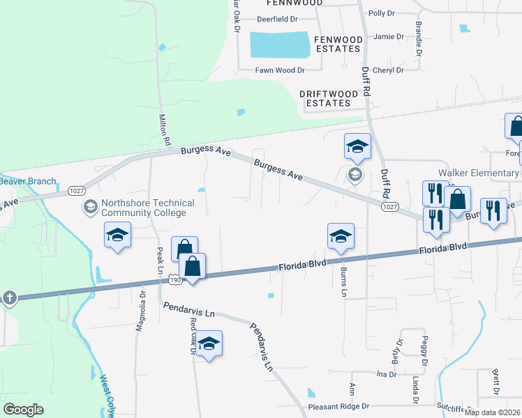 map of restaurants, bars, coffee shops, grocery stores, and more near 30090 Oak Shadow Drive in Walker